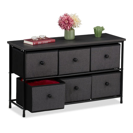 Sideboard with 6 Drawers – Metal Frame, Fabric Storage