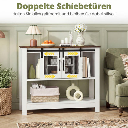 Sideboard with Adjustable Shelves and Sliding Doors
