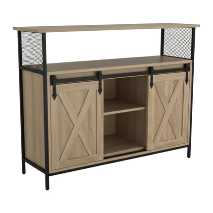 Sideboard with Sliding Barn Doors – Rustic Storage Cabinet