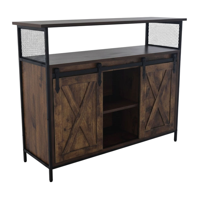 Sideboard mit Schiebetüren im Scheunentor-Stil – Rustikaler Aufbewahrungsschrank
