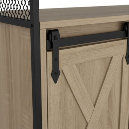 Sideboard with Sliding Barn Doors – Rustic Storage Cabinet