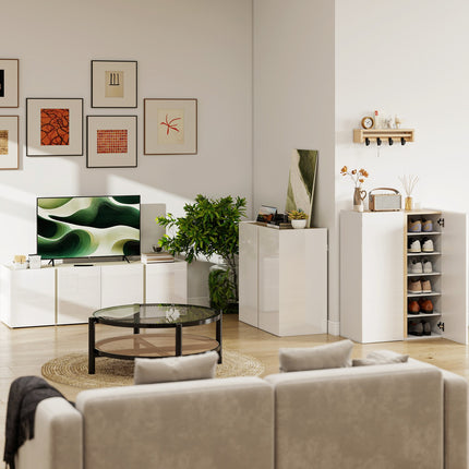Sideboard mit Soft-Close-Türen, verstellbarem Einlegeboden, Weiß