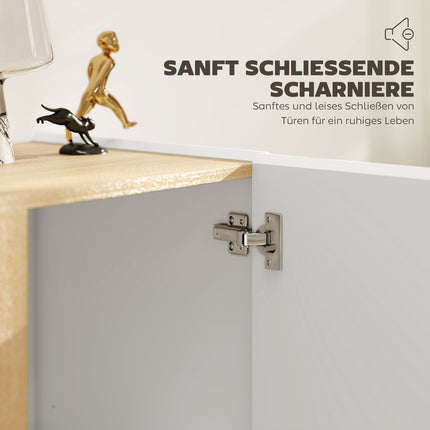 Sideboard mit Soft-Close-Türen, verstellbarem Einlegeboden, Weiß