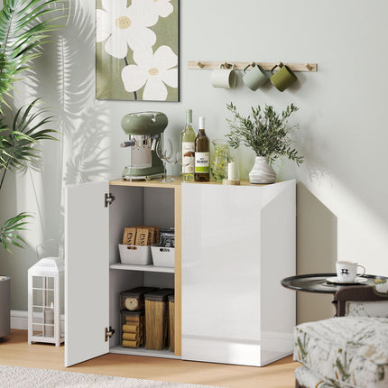 Sideboard mit Soft-Close-Türen, verstellbarem Einlegeboden, Weiß