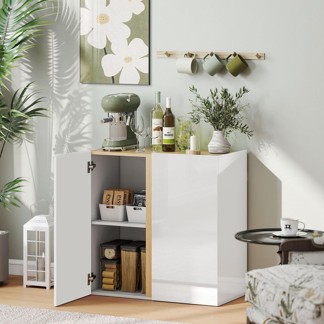 Dressoir met softclose deuren, verstelbare plank, wit