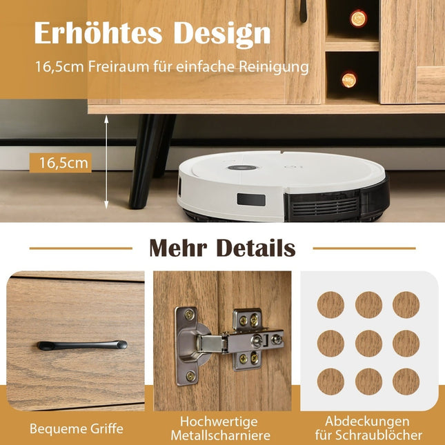 Sideboard mit Weinregal, Schubladen und verstellbaren Einlegeböden