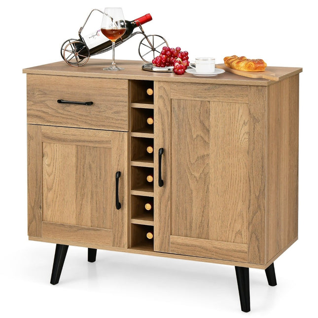 Sideboard mit Weinregal, Schubladen und verstellbaren Einlegeböden
