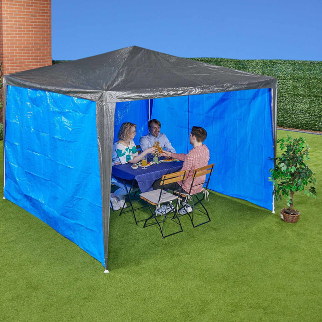 Seitenteile für blauen Pavillon, 3er-Set