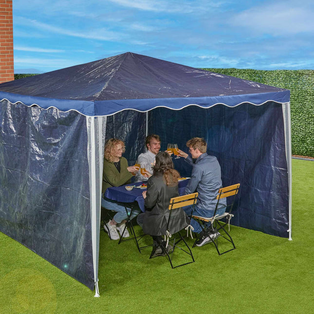 Seitenteile in dunkelblauem Pavillon - 3er-Set