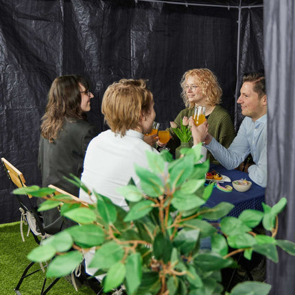 Seitenteile in grauem Pavillon - 3er-Set