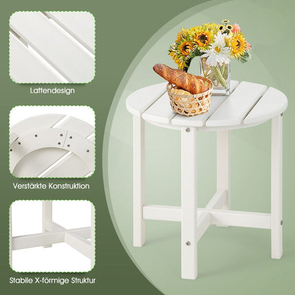 Table d'appoint Petite table de jardin en plastique blanc résistant aux UV