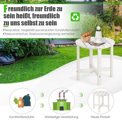 Table d'appoint Petite table de jardin en plastique blanc résistant aux UV