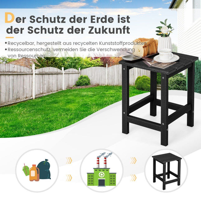 Side table Weather-resistant HDPE Adirondack table 36 x 36 x 47 cm Black