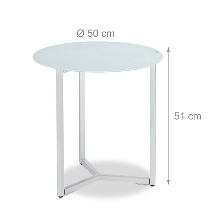Beistelltisch rund um Glas &amp; Metall