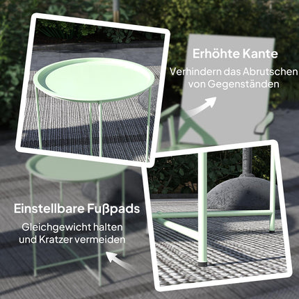 Runder Klapp-Gartentisch – wetterfest & grün, 46x50 cm