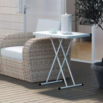 Höhenverstellbarer klappbarer Gartentisch aus Kunststoff – für den Innen- und Außenbereich