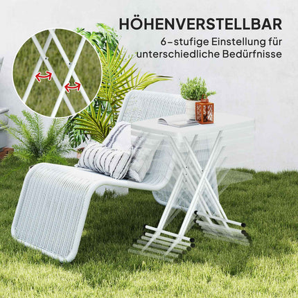 Höhenverstellbarer klappbarer Gartentisch aus Kunststoff – für den Innen- und Außenbereich