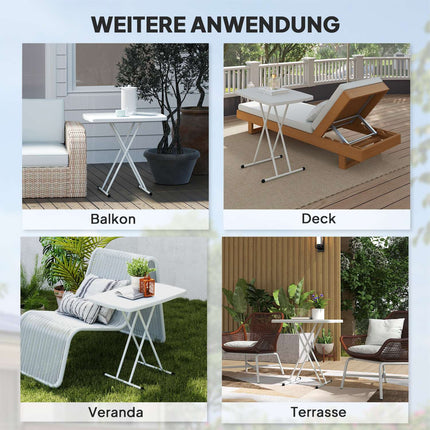 Höhenverstellbarer klappbarer Gartentisch aus Kunststoff – für den Innen- und Außenbereich