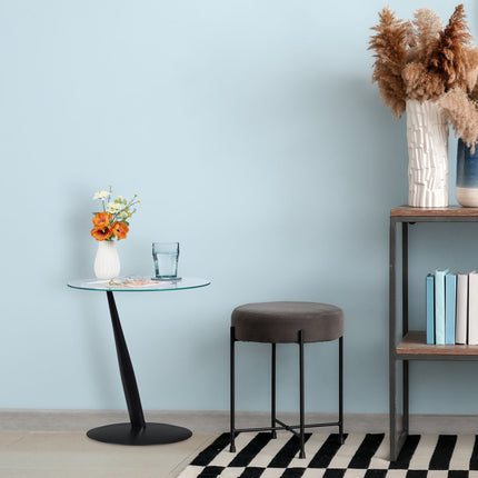 Side table in black glass