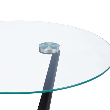 Side table in black glass