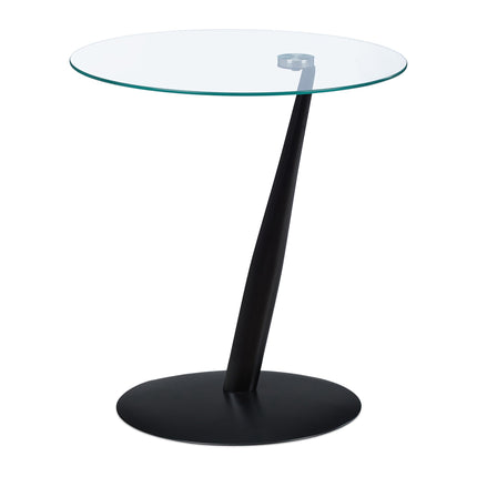 Side table in black glass