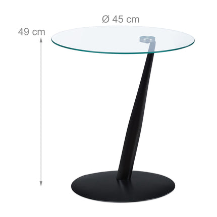 Side table in black glass