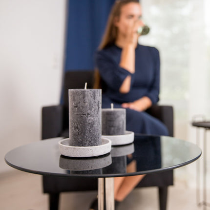 Table d'appoint en verre et acier inoxydable