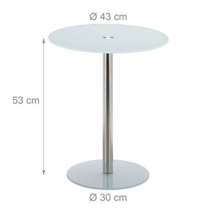 Table d'appoint en verre et acier inoxydable