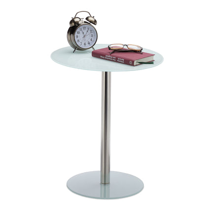 Table d'appoint en verre et acier inoxydable