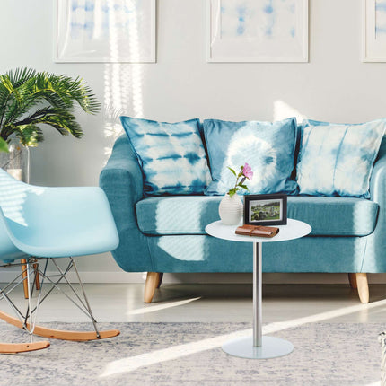 Table d'appoint en verre et acier inoxydable