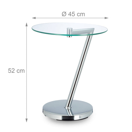Beistelltisch aus Glas und Metall