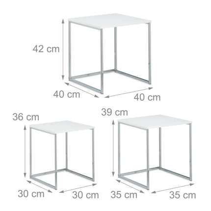 Beistelltisch im 3er-Set mit Metallbeinen