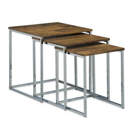 Side table in set of 3 with metal legs