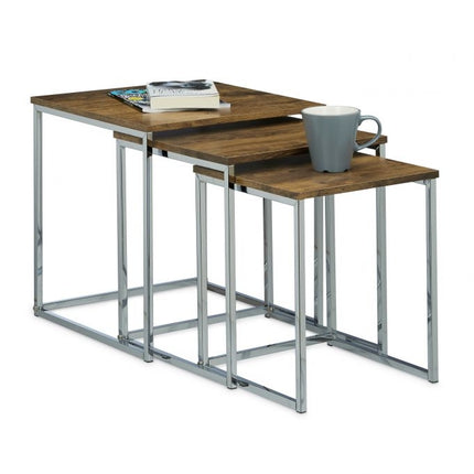 Side table in set of 3 with metal legs