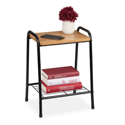 Side table in wood look and metal