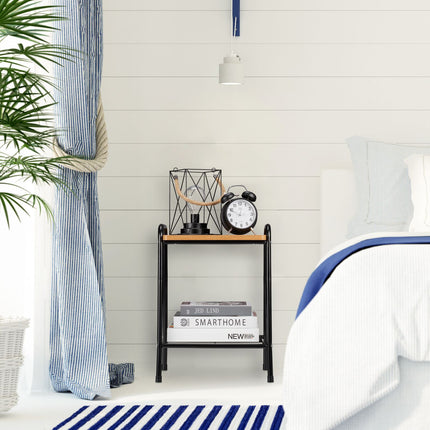 Side table in wood look and metal