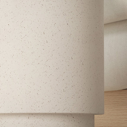 Creme White Stone-Look Coffee Table, Ø37 x 43 cm
