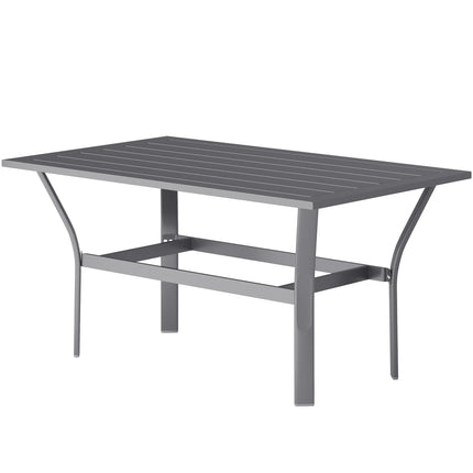 Bijzettafel metalen balkontafel met lattendesign weerbestendige salontafel tuintafel onderhoudsarme banktafel buitentafel voor balkon tuinterras veranda 91,5 x 55 x 45 cm donkergrijs Aosom