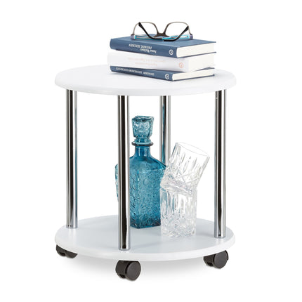 Side table rollable 2 levels