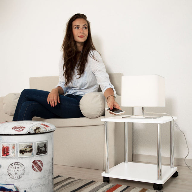 Side table rollable 2 levels