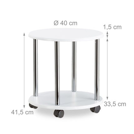 Side table rollable 2 levels