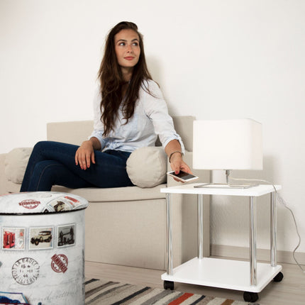 Side table rollable 2 levels