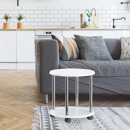 Side table rollable 2 levels