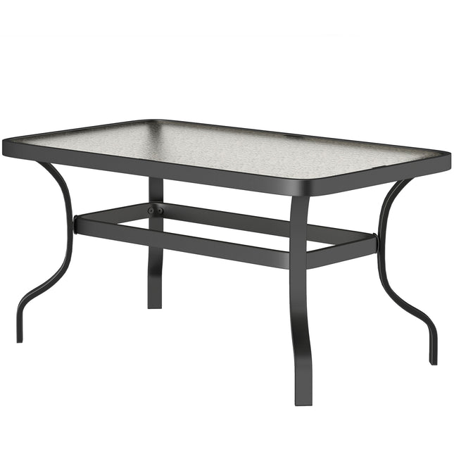 Couchtisch aus gehärtetem Glas, Wellen-Design, 95x55 cm, schwarz