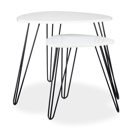 Side table white set of 2