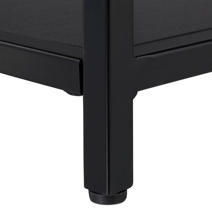 Side table with black glass