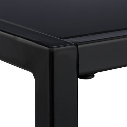 Side table with black glass