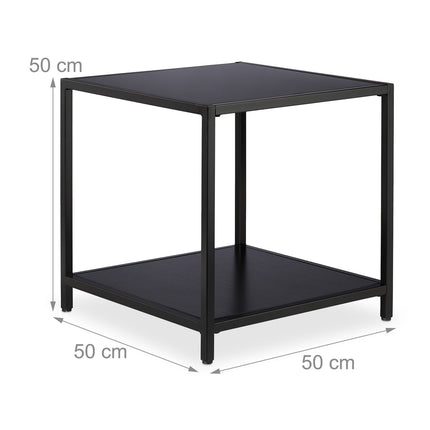Side table with black glass