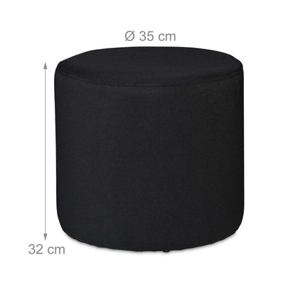 Beistelltisch mit Fußhocker schwarz