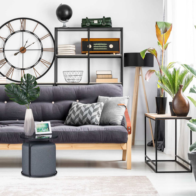 Side table with integrated stool
